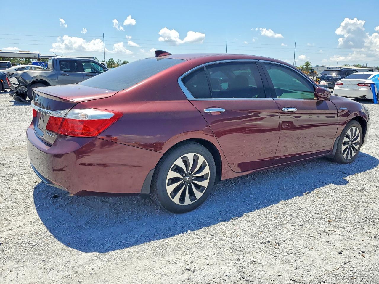2015 Honda Accord Hybrid Exl Burgundy vin: 1HGCR6F52FA011837