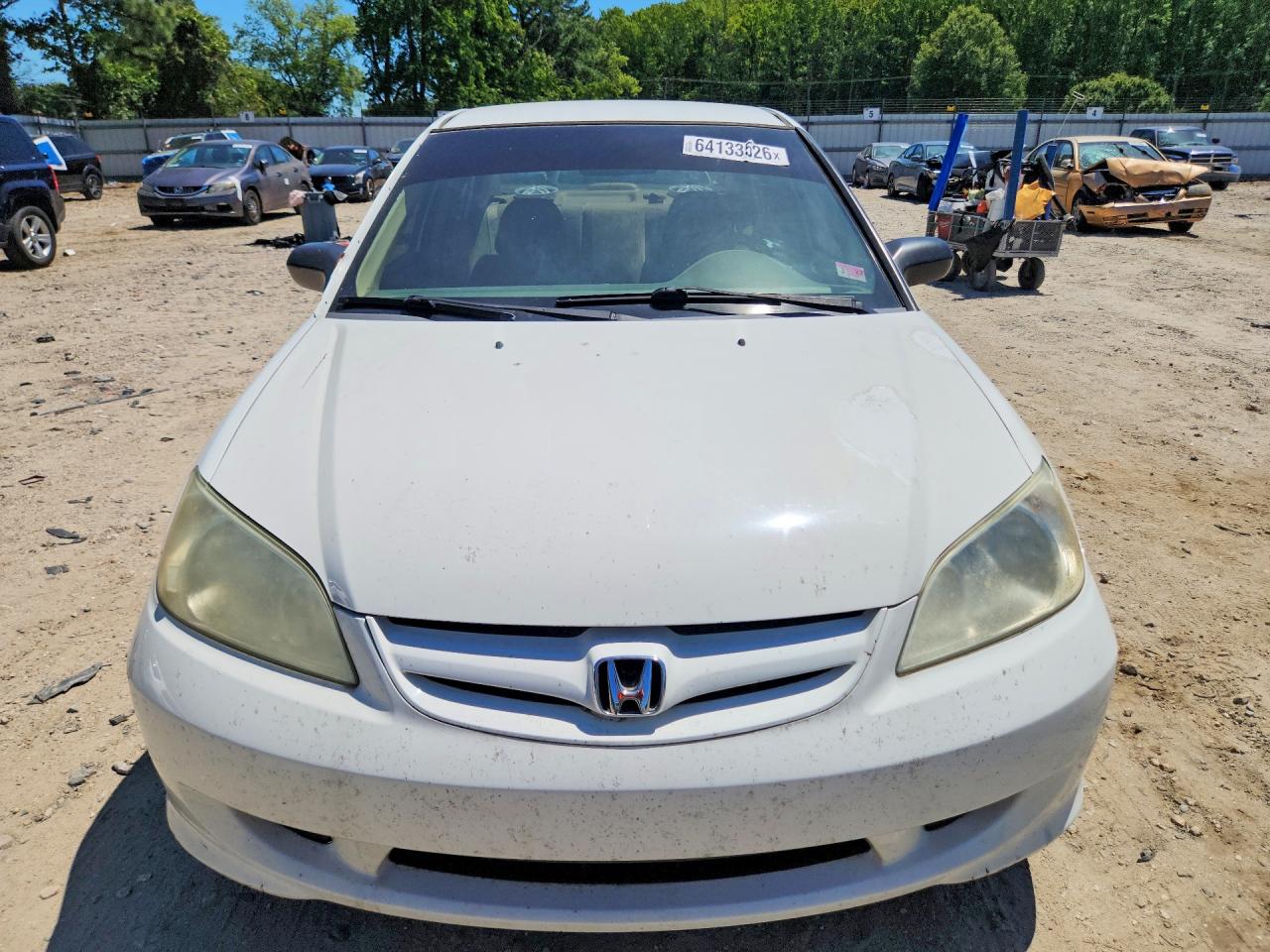 2005 Honda Civic Dx Vp White vin: 1HGES163X5L025180