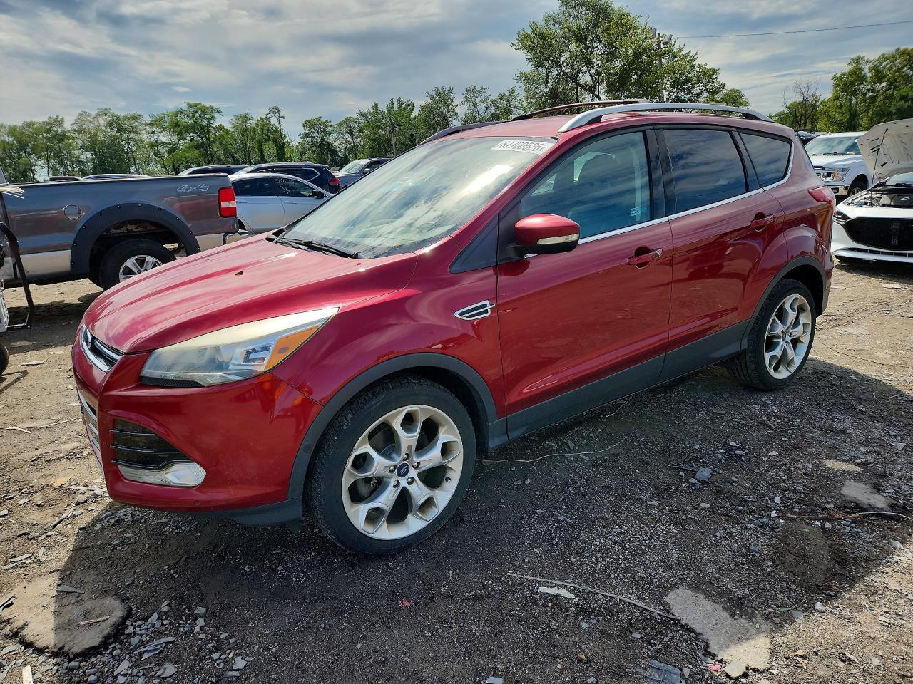 2013 Ford Escape Titanium Red vin: 1FMCU0J90DUD76058
