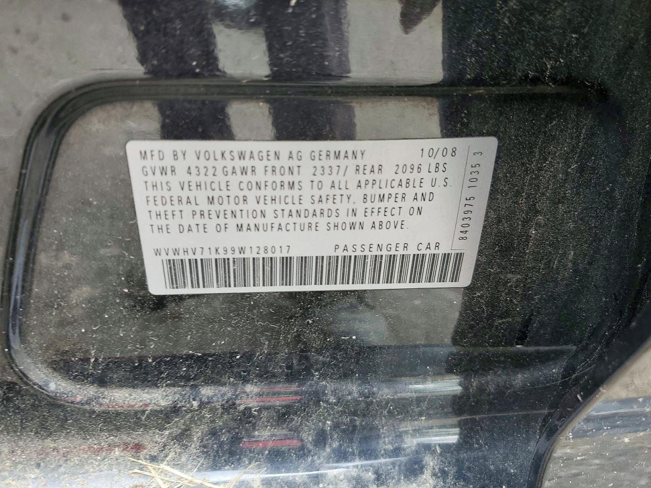 2009 Volkswagen Gti Черный vin: WVWHV71K99W128017