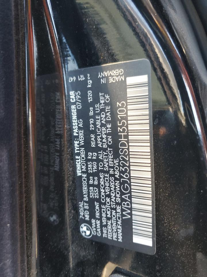 1995 Bmw 740 Il   Black vin: WBAGJ6322SDH35103