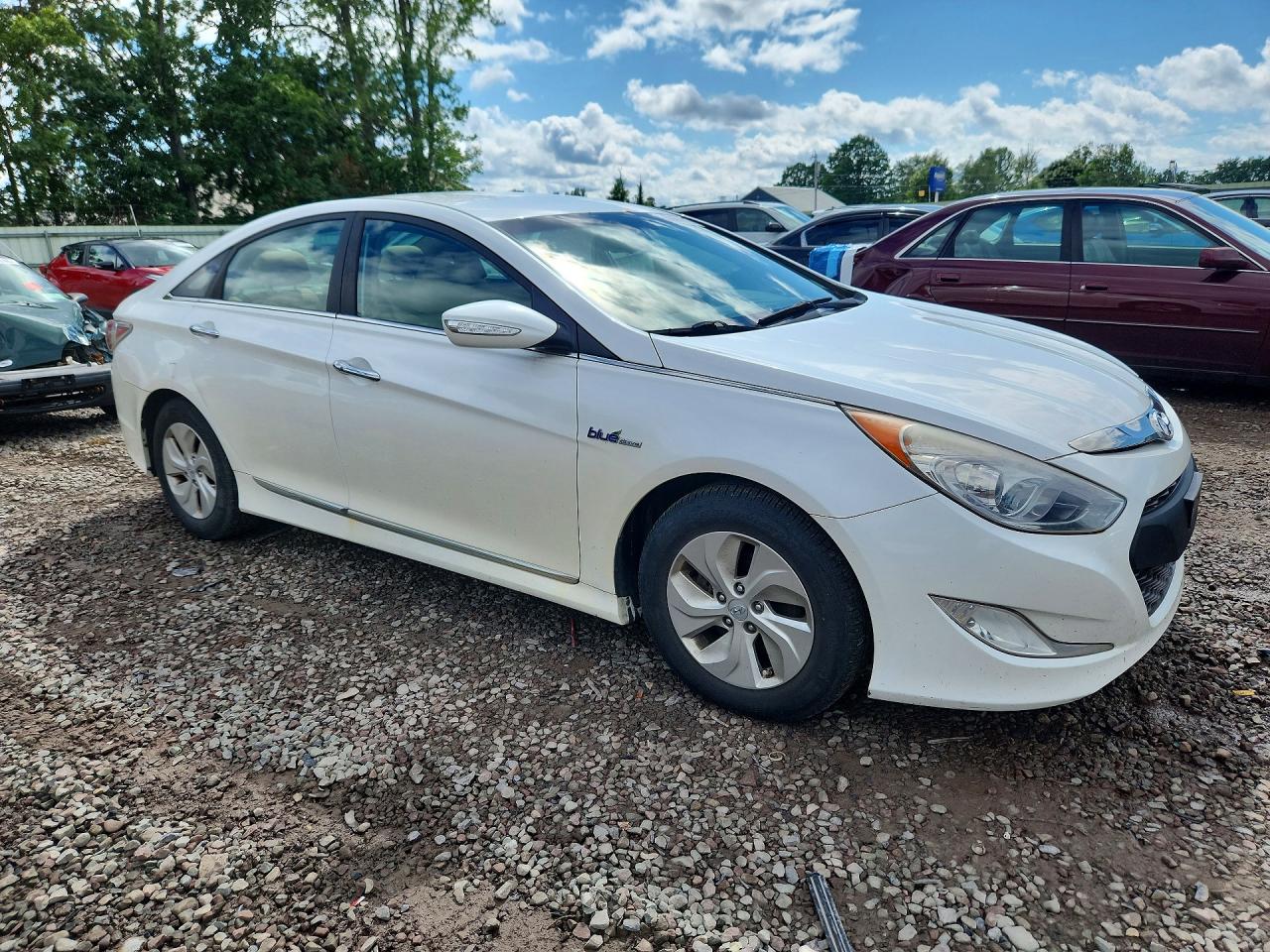 2015 Hyundai Sonata Hybrid Base White vin: KMHEC4A49FA119945
