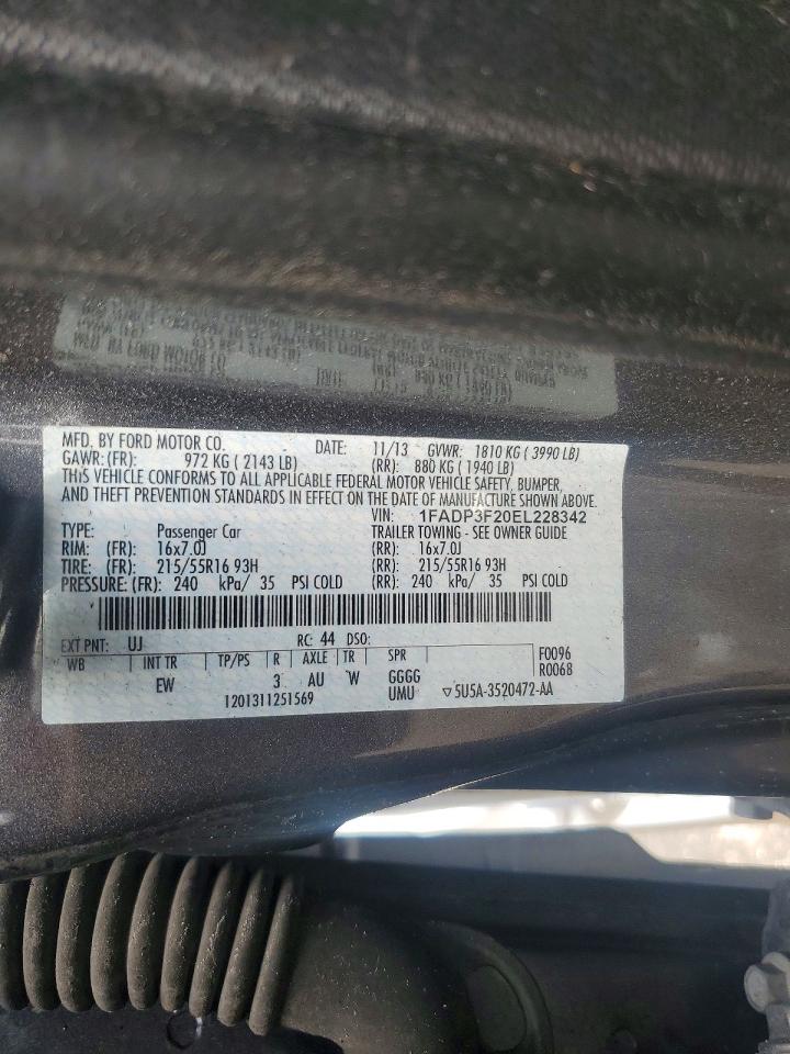 2014 Ford Focus Se Gray vin: 1FADP3F20EL228342