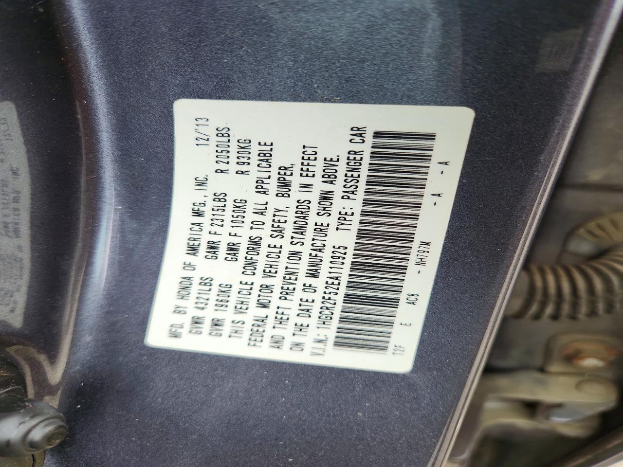 2014 Honda Accord Sport Gray vin: 1HGCR2F52EA110925