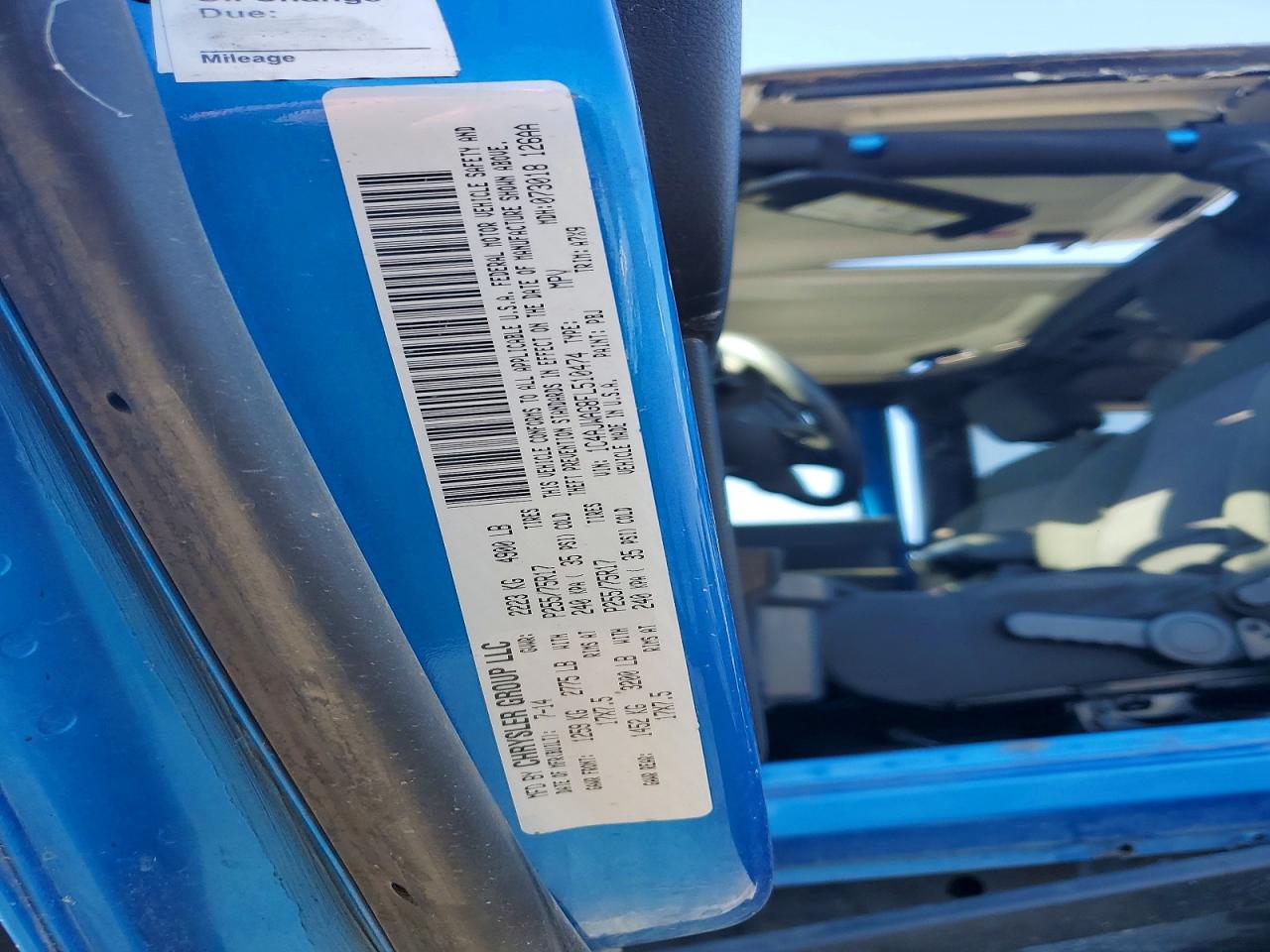 2015 Jeep Wrangler Sport Blue vin: 1C4AJWAG8FL510474