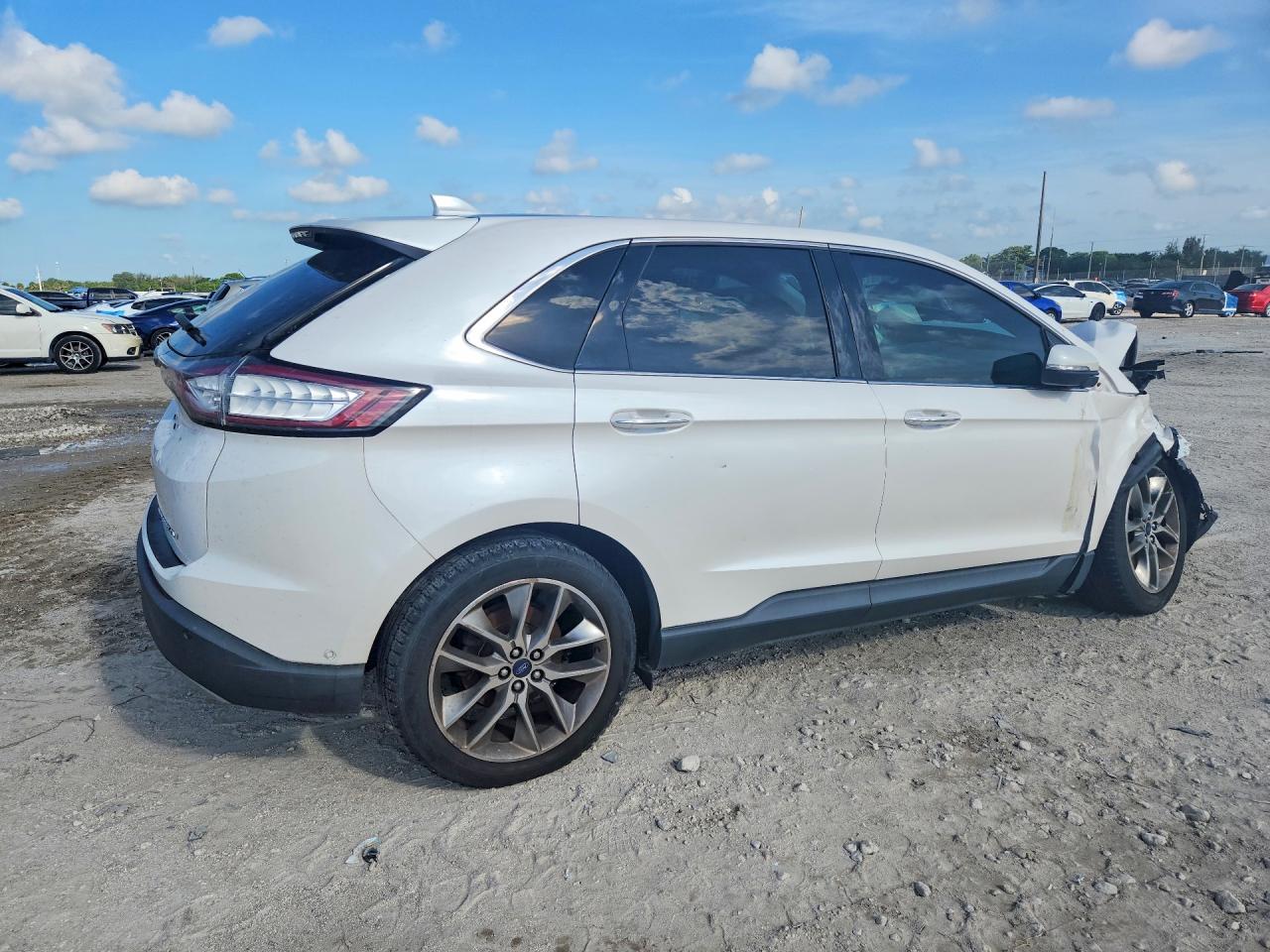2015 Ford Edge Titanium White vin: 2FMPK3K85FBB25222