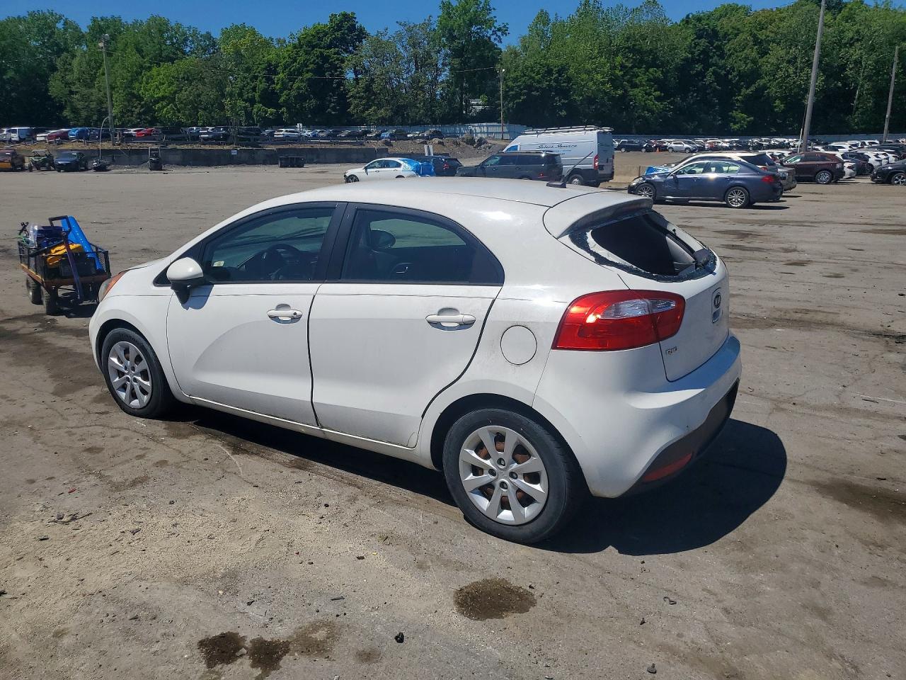 2012 Kia Rio Lx White vin: KNADM5A30C6015754