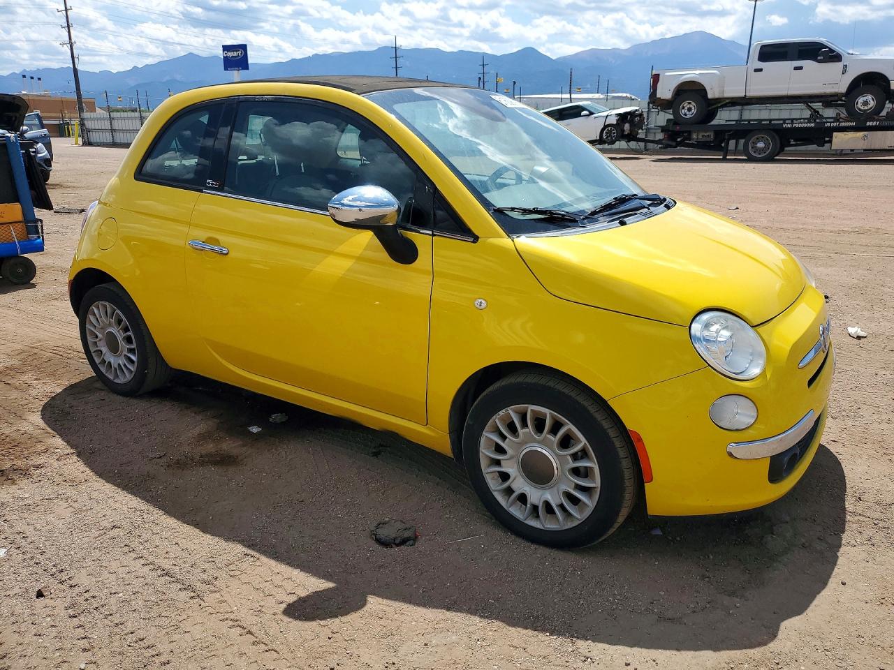 2015 Fiat 500 Lounge Yellow vin: 3C3CFFER1FT741473