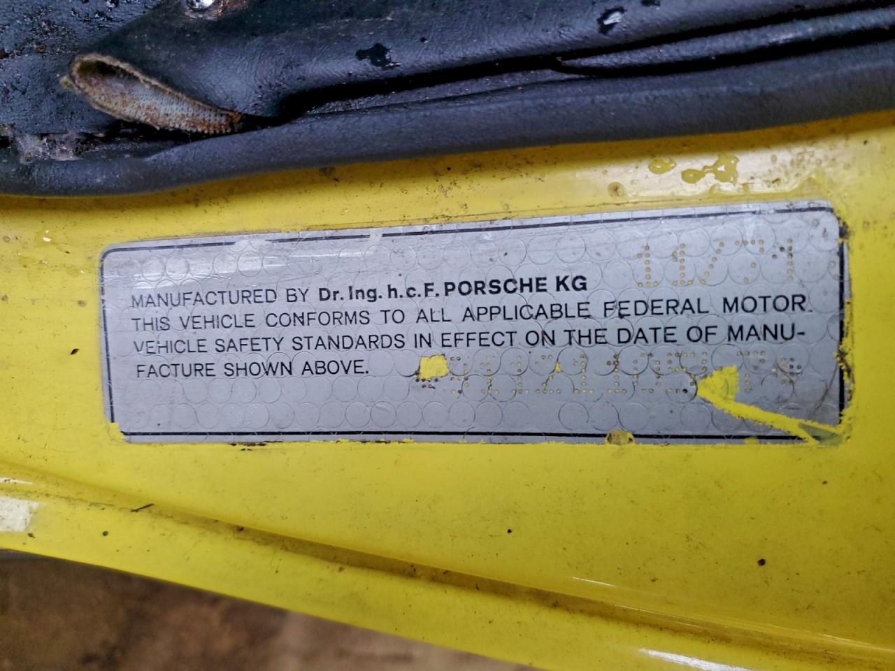 1972 Porsche 911 Yellow vin: 9112110547