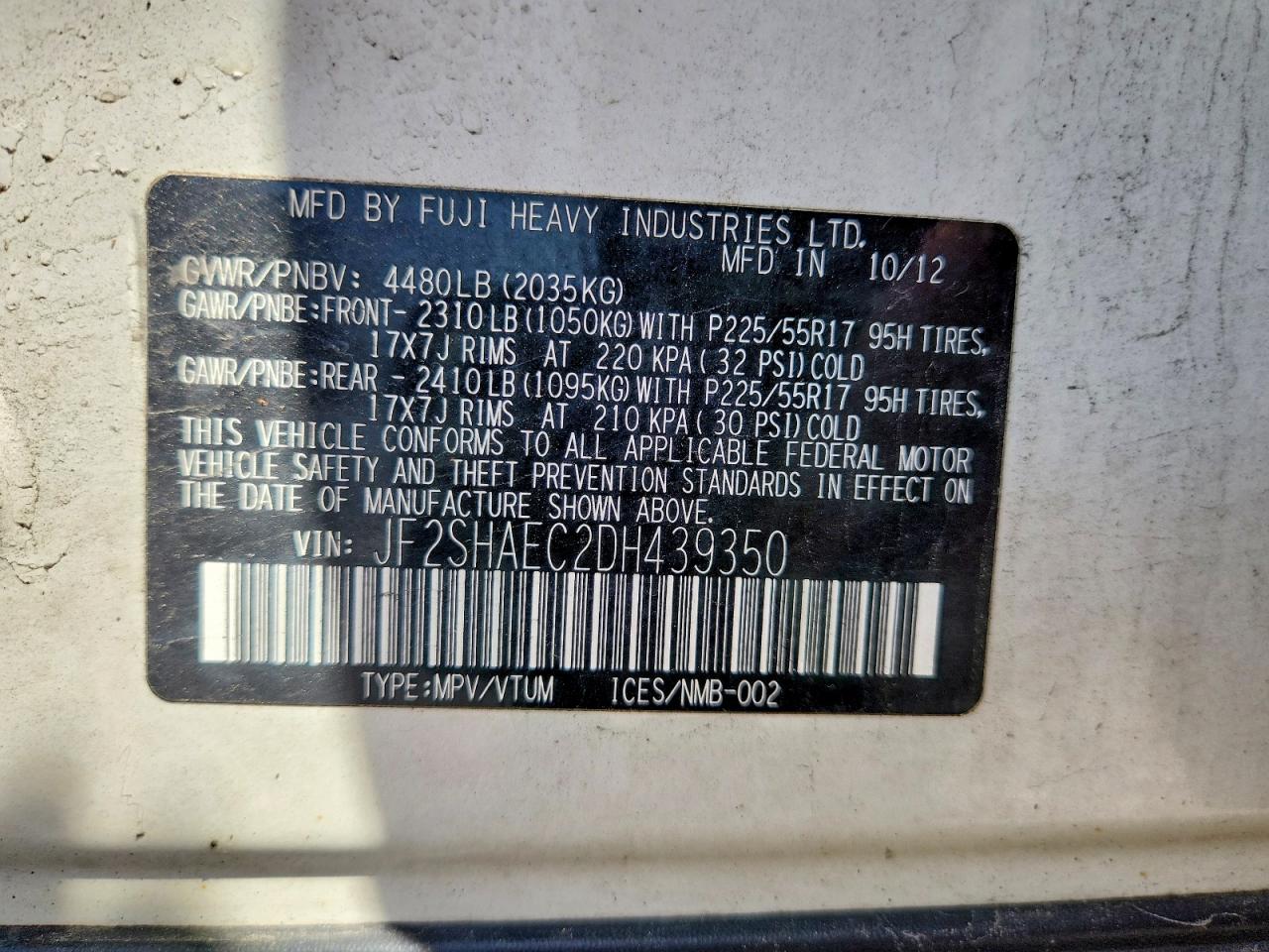 2013 Subaru Forester Limited White vin: JF2SHAEC2DH439350