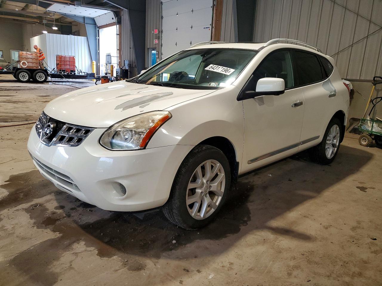 2013 Nissan Rogue S White vin: JN8AS5MV5DW654422