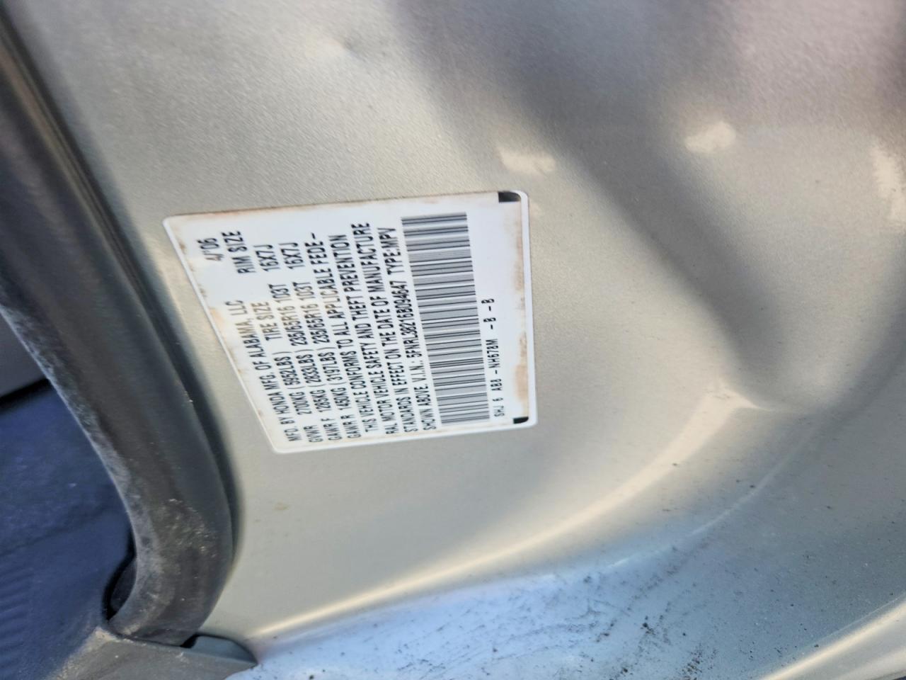 2006 Honda Odyssey Lx Silver vin: 5FNRL38216B094647