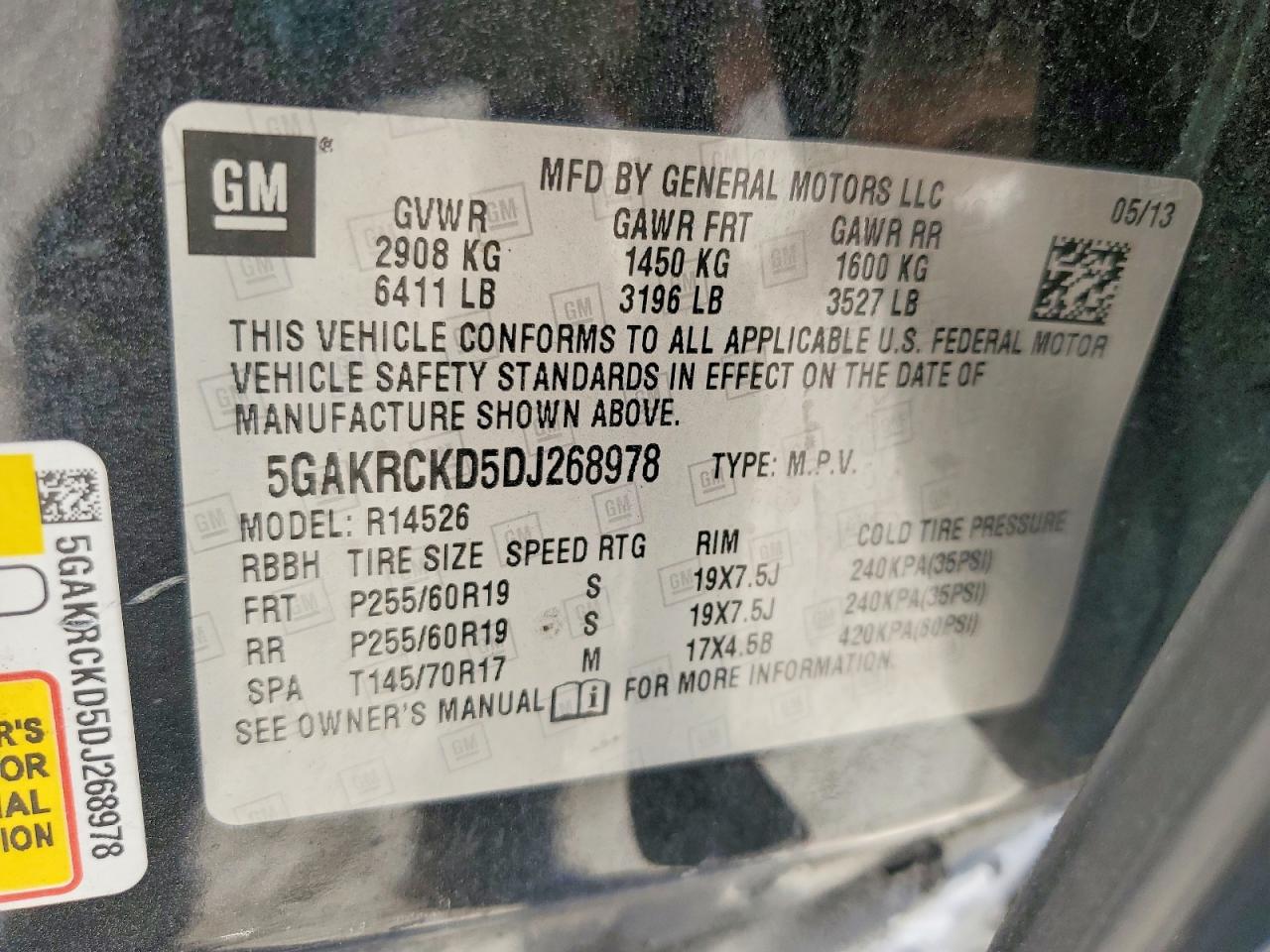 2013 Buick Enclave Black vin: 5GAKRCKD5DJ268978