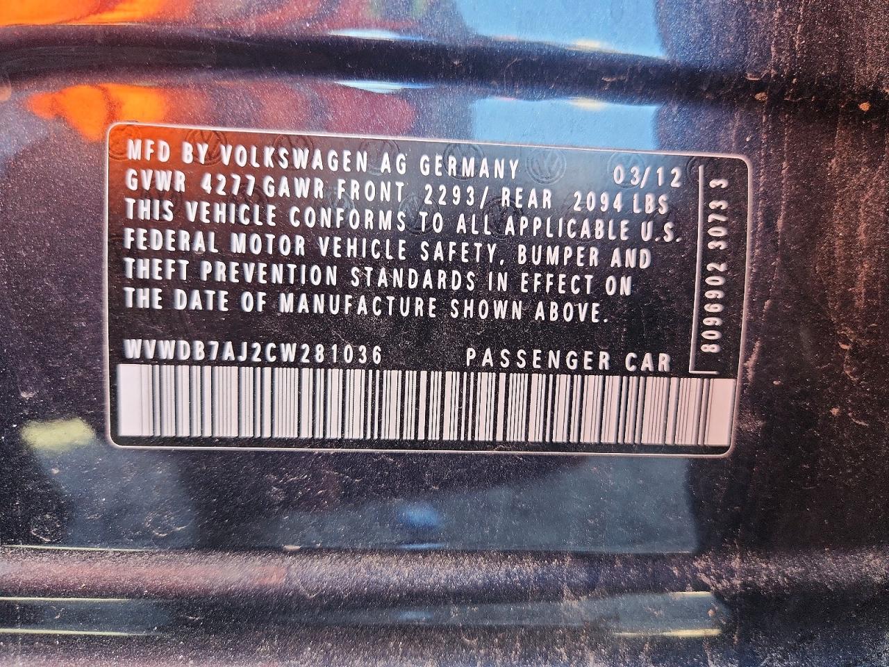 2012 Volkswagen Golf Gray vin: WVWDB7AJ2CW281036