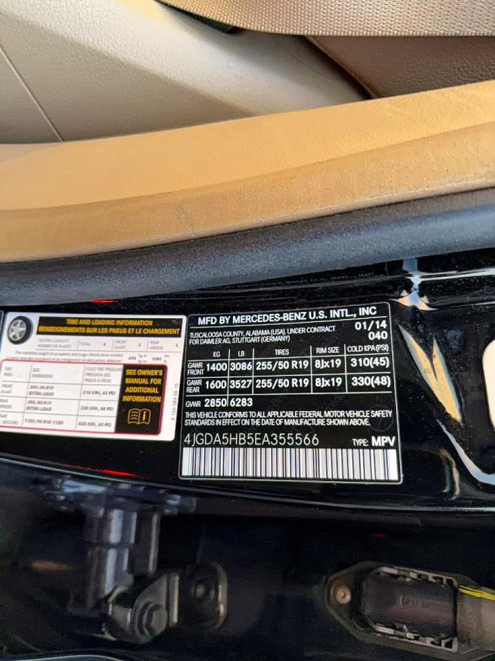 2014 Mercedes-benz Ml 350 4matic Black vin: 4JGDA5HB5EA355566