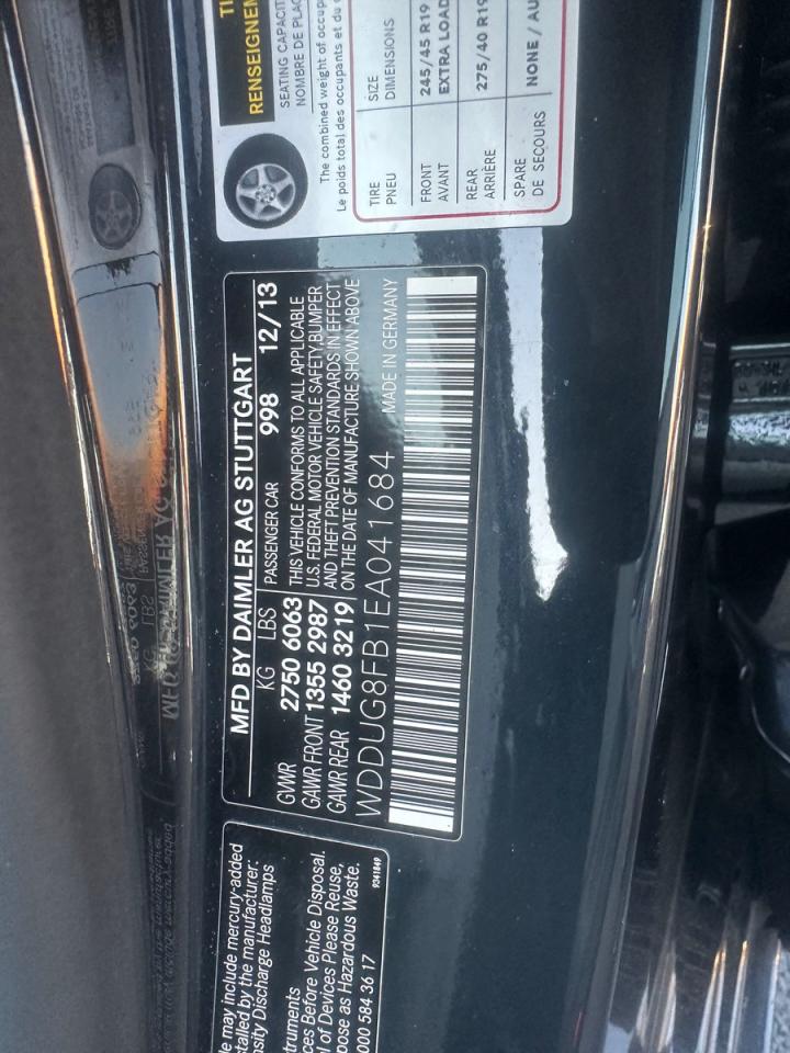 2014 Mercedes-benz S 550 4matic Черный vin: WDDUG8FB1EA041684