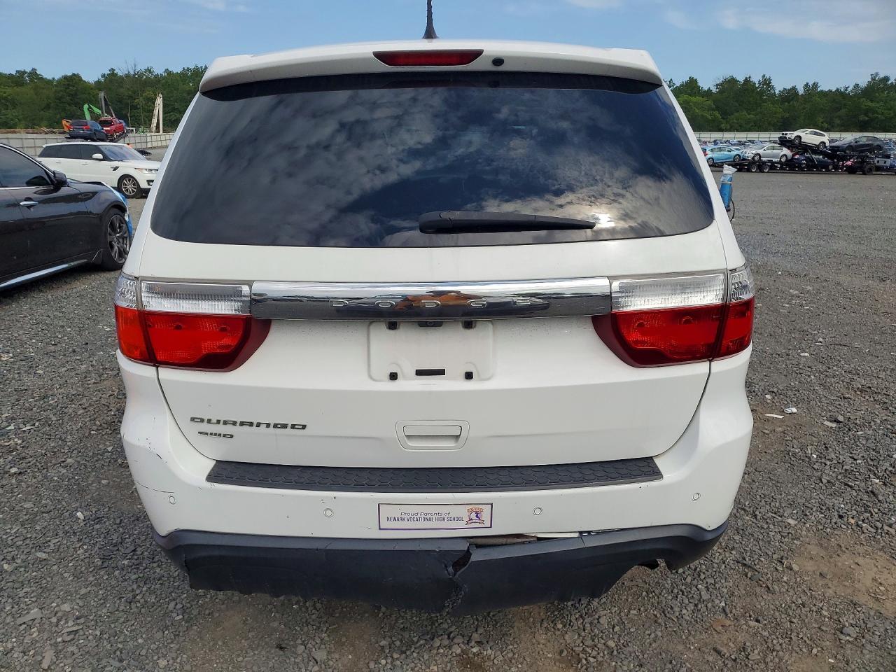 2013 Dodge Durango Sxt White vin: 1C4RDJAG2DC580062