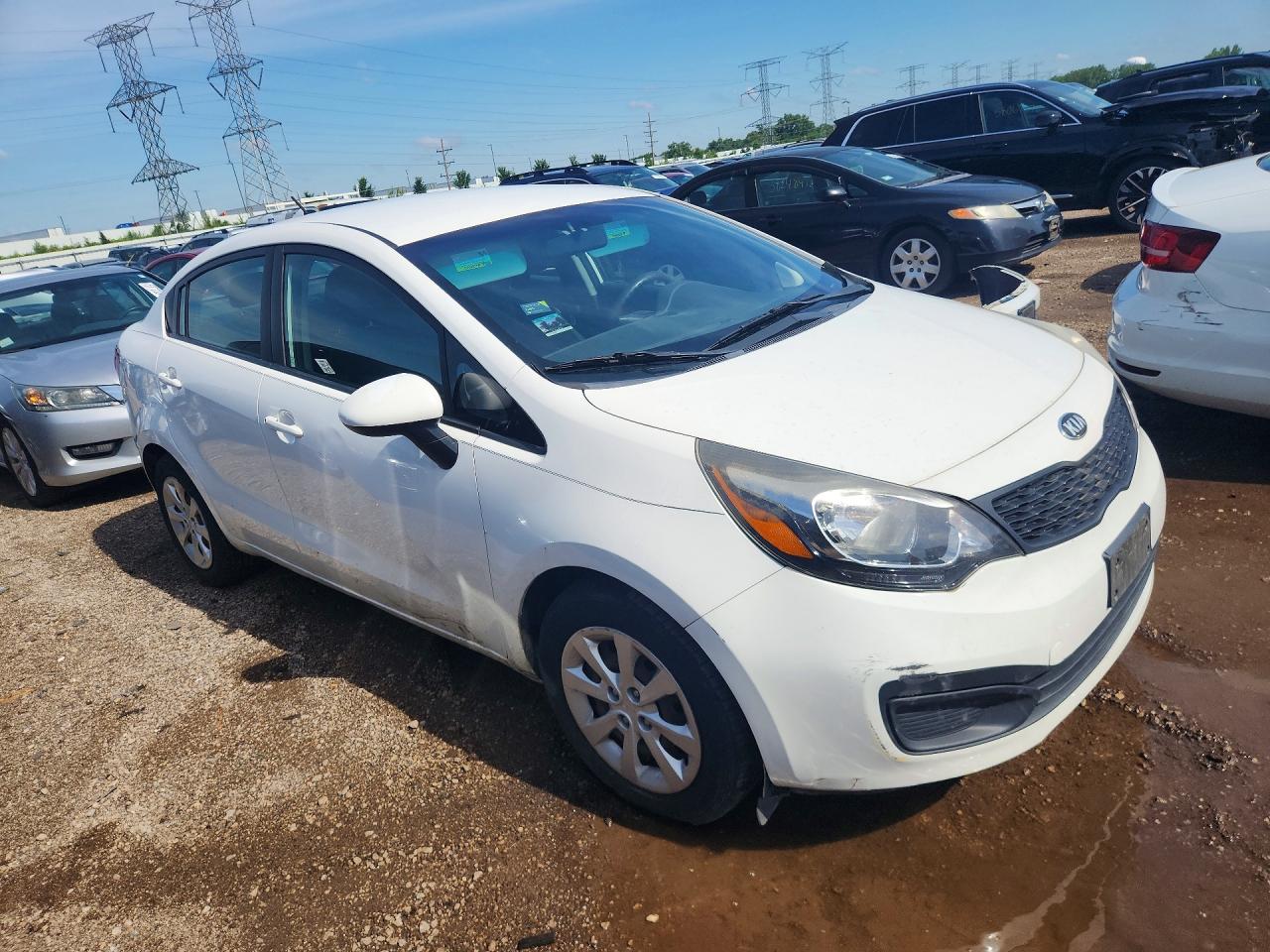 2015 Kia Rio Lx White vin: KNADM4A3XF6427050