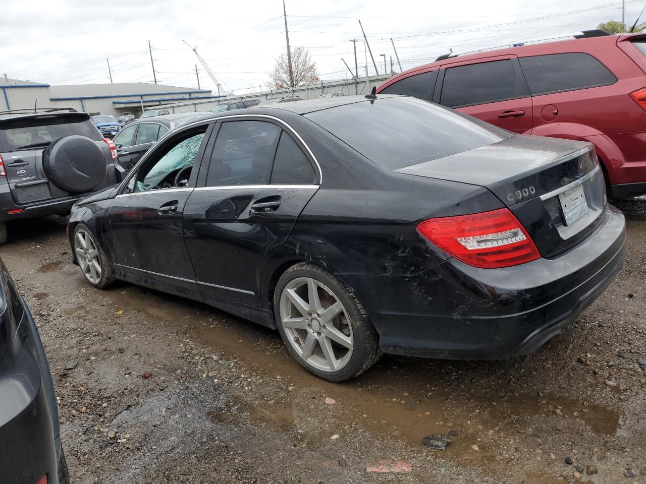 2013 Mercedes-benz C 300 4matic Black vin: WDDGF8AB9DR250808