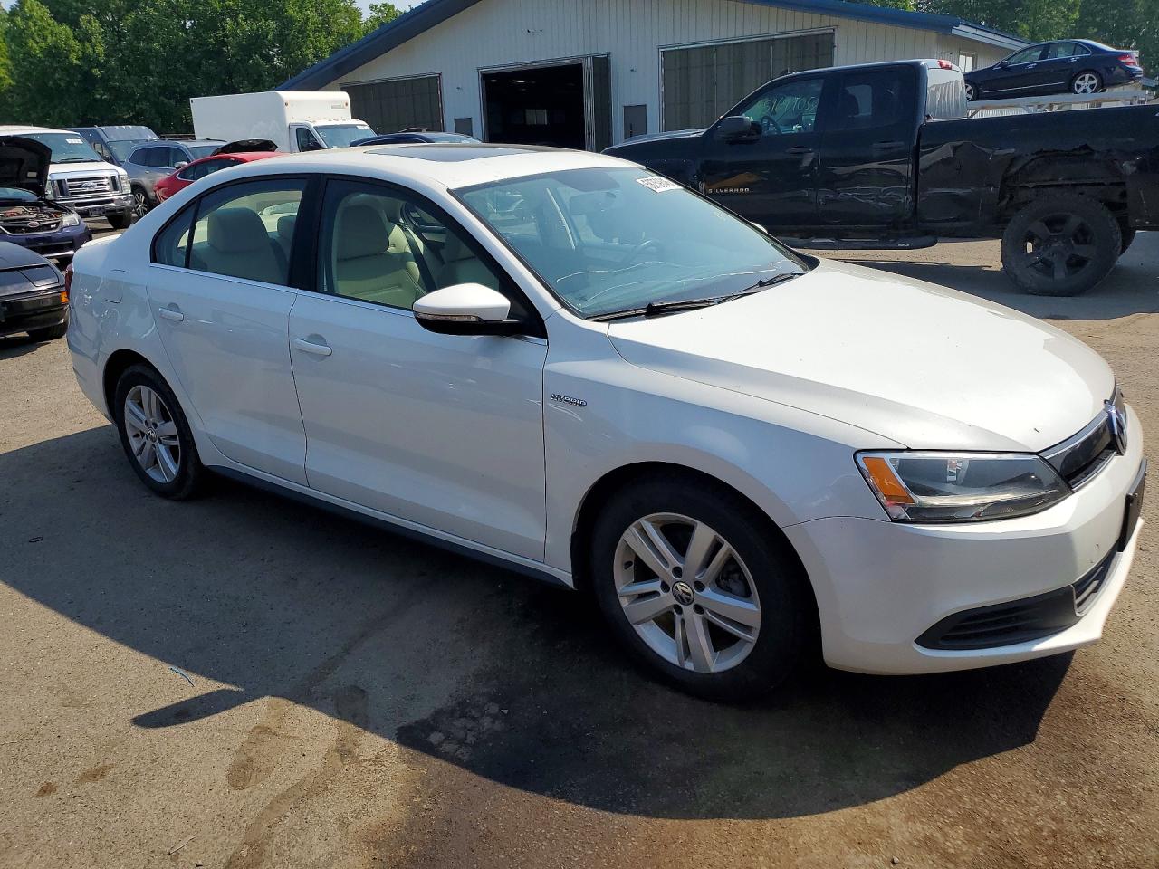 2014 Volkswagen Jetta Hybrid White vin: 3VW637AJXEM279685