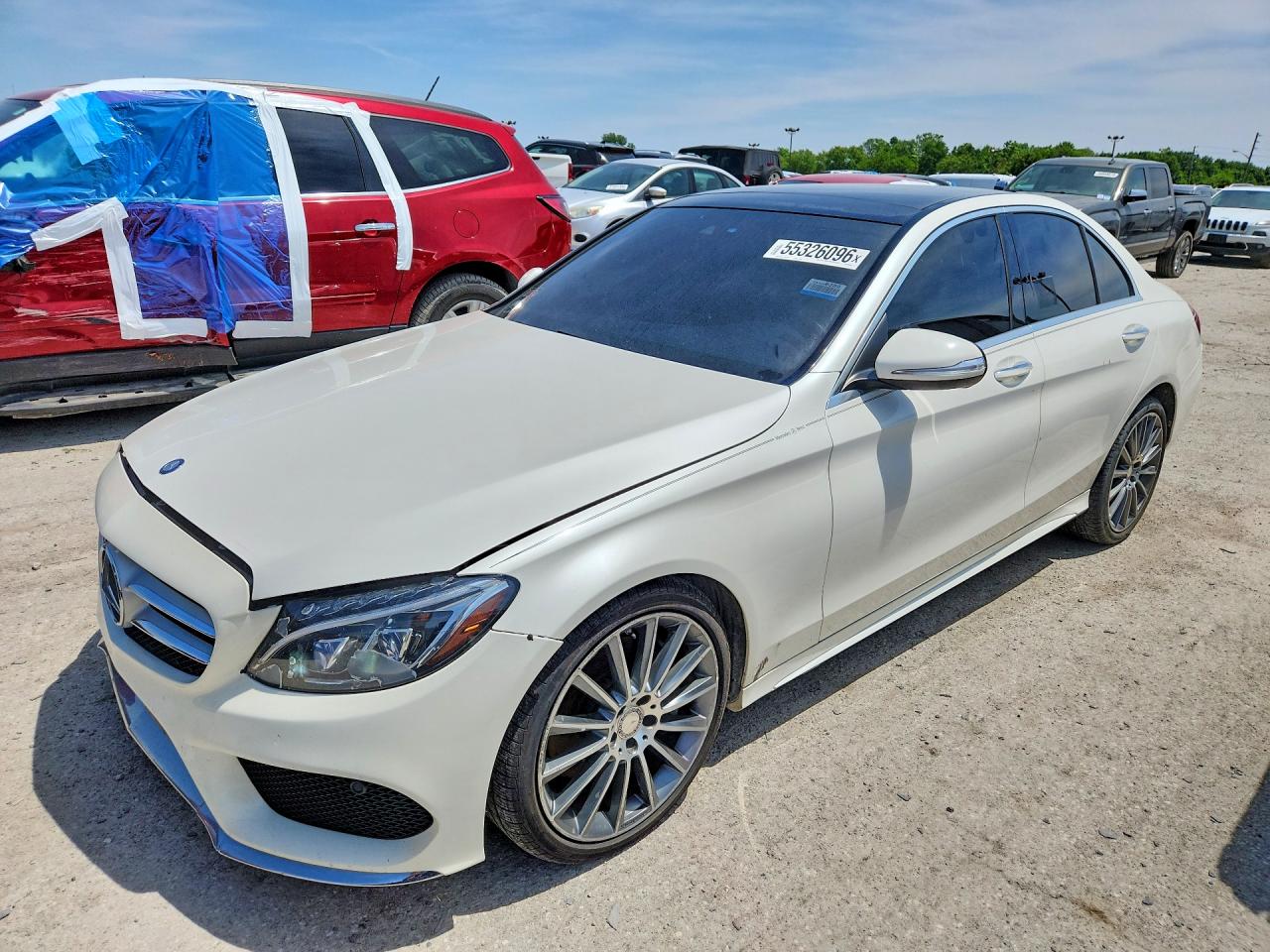2015 Mercedes-benz C 400 4matic White vin: 55SWF6GB1FU030555
