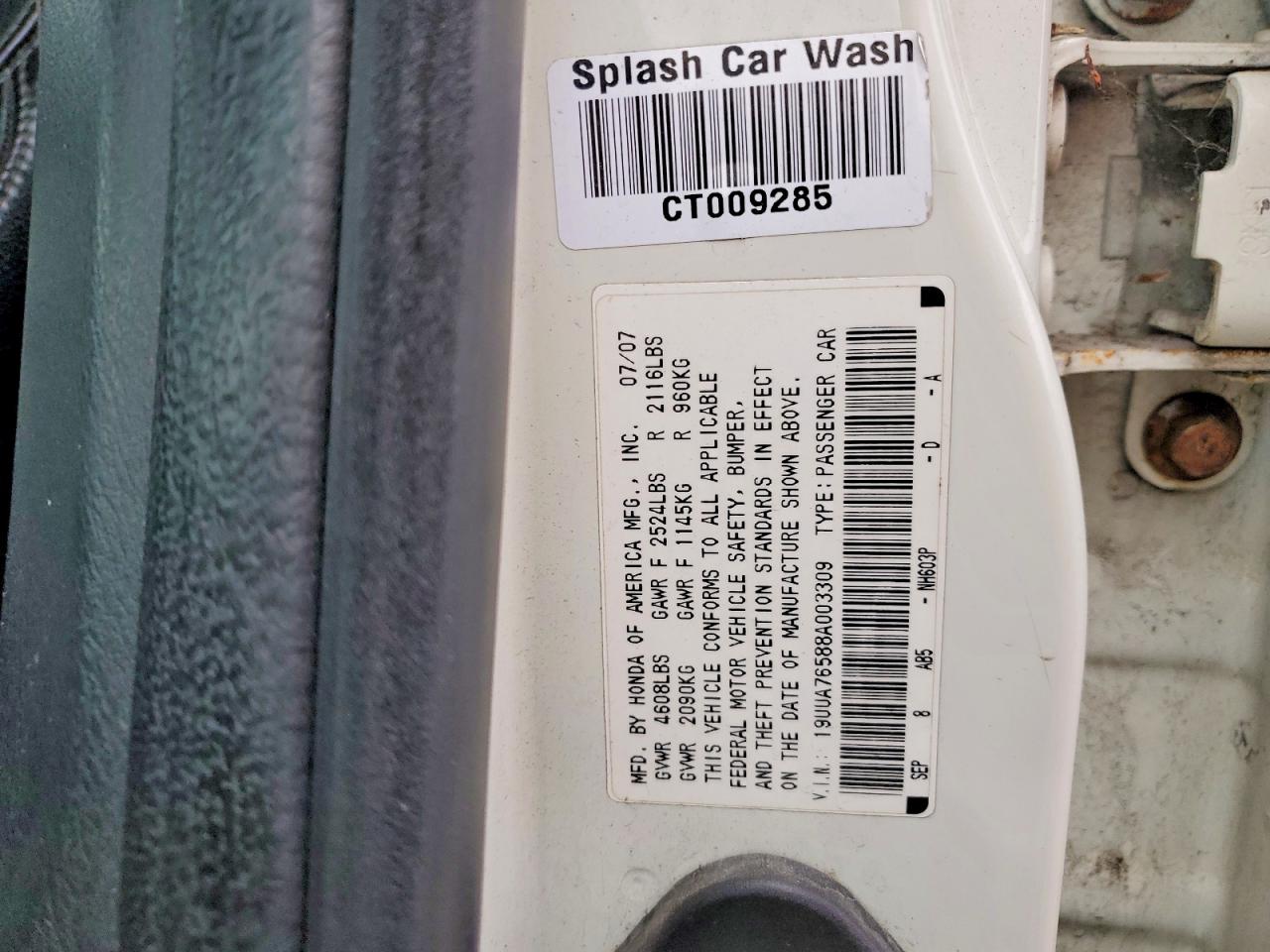 2008 Acura Tl Type S Белый vin: 19UUA76588A003309