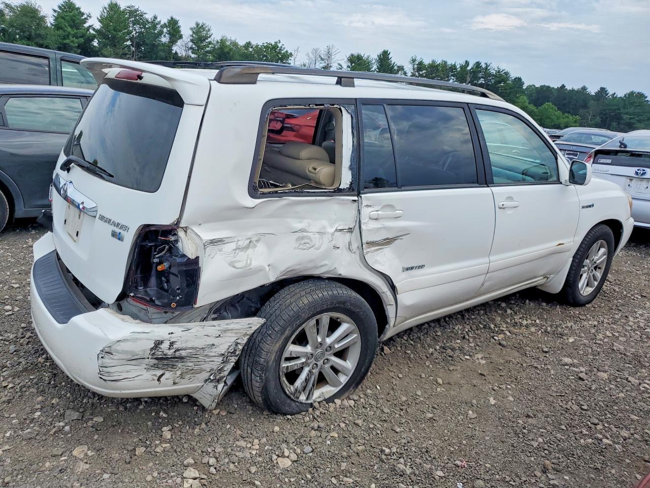 2007 Toyota Highlander Hybrid White vin: JTEHW21A870036819