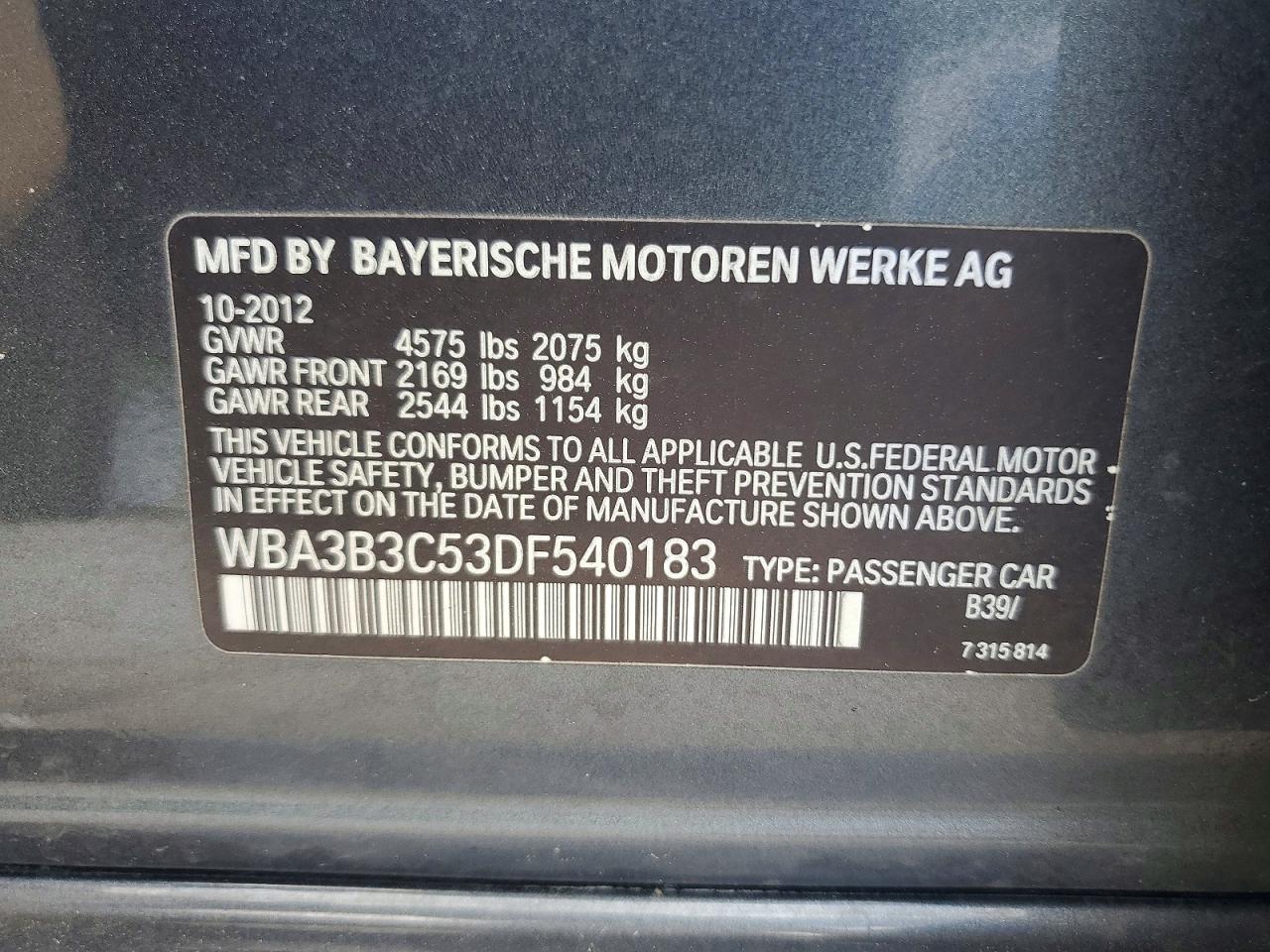 2013 Bmw 328 Xi Gray vin: WBA3B3C53DF540183