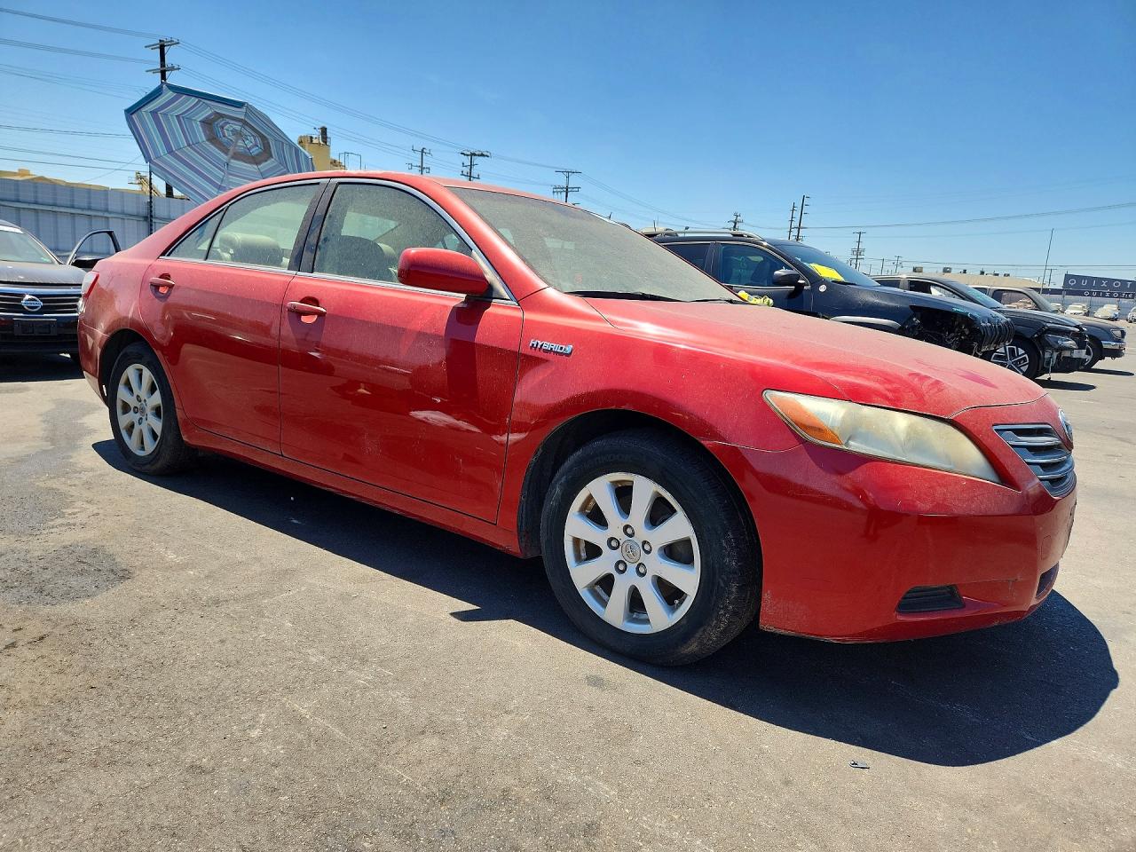 2007 Toyota Camry Hybrid Red vin: JTNBB46K973018486