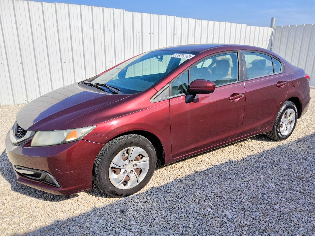 2015 Honda Civic Lx Burgundy vin: 19XFB2F50FE093539