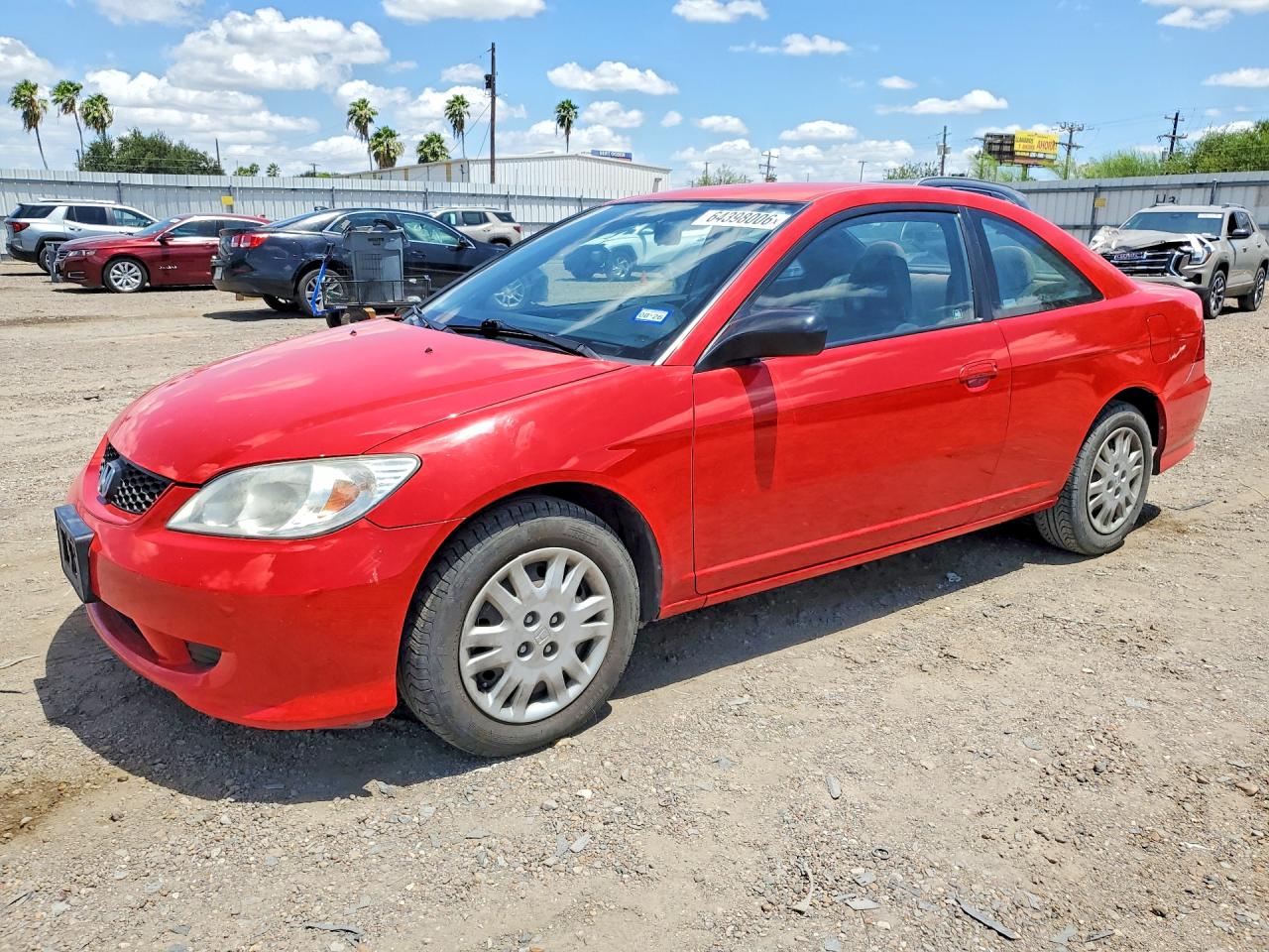 2004 Honda Civic Lx Red vin: 1HGEM22574L081812