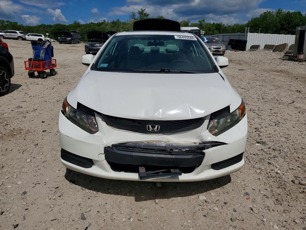 2012 Honda Civic Ex White vin: 2HGFG3B86CH532154