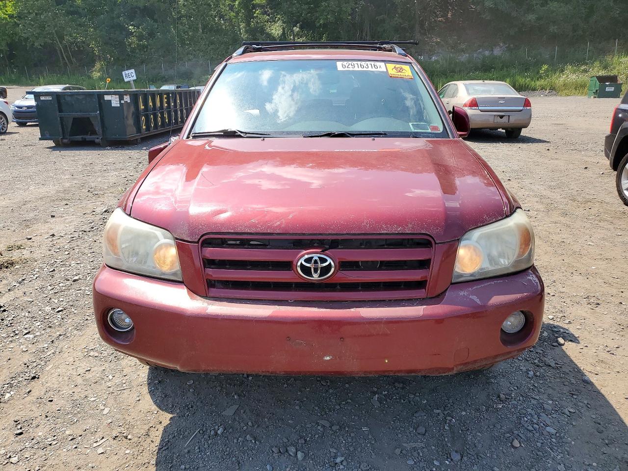 2007 Toyota Highlander Sport Red vin: JTEHP21A370201320