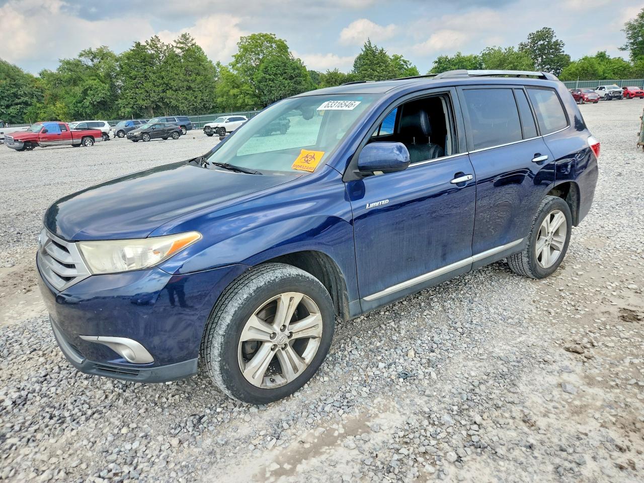 2013 Toyota Highlander Limited Blue vin: 5TDDK3EHXDS229171