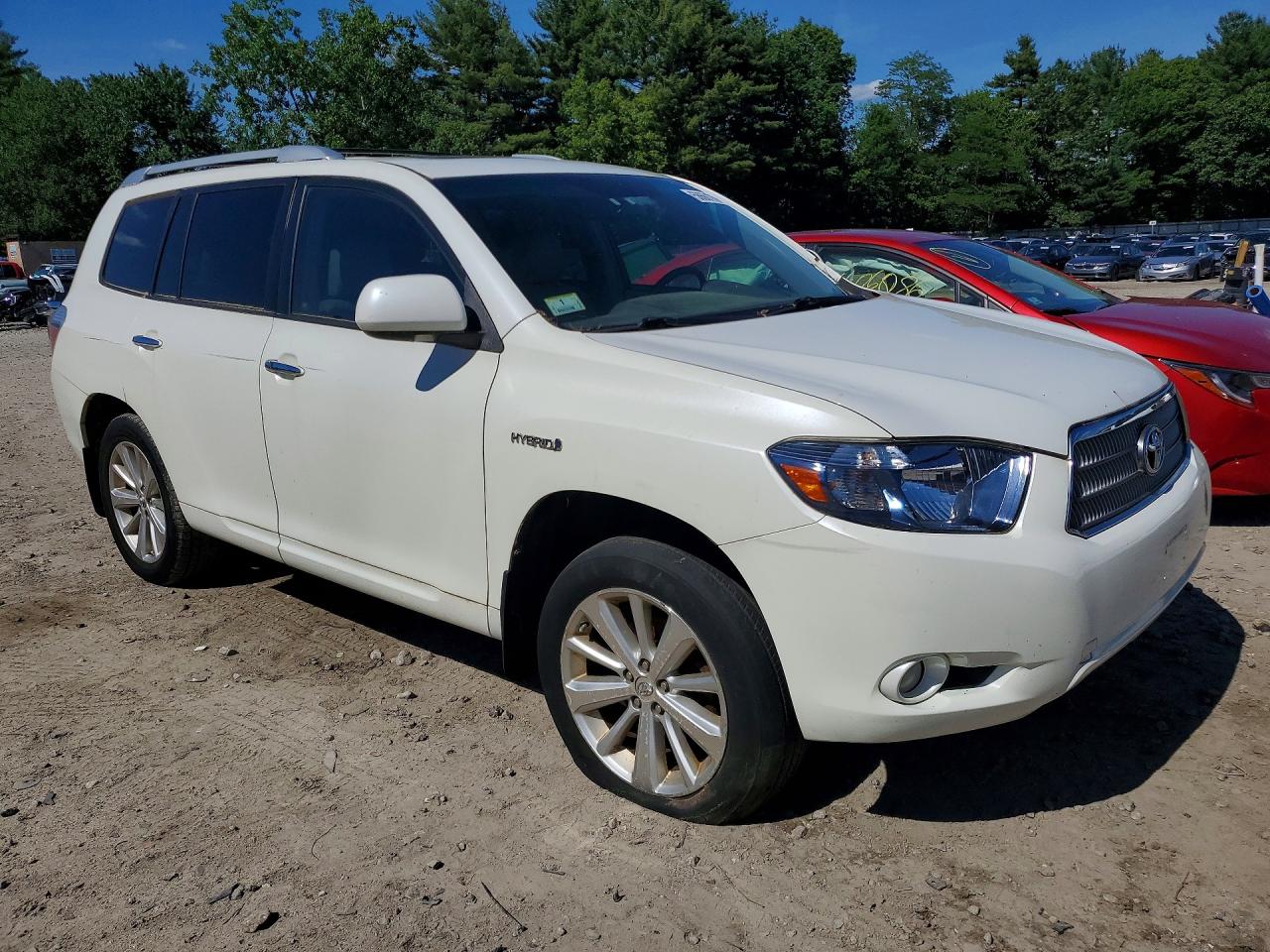 2008 Toyota Highlander Hybrid Limited White vin: JTEEW44A882001505