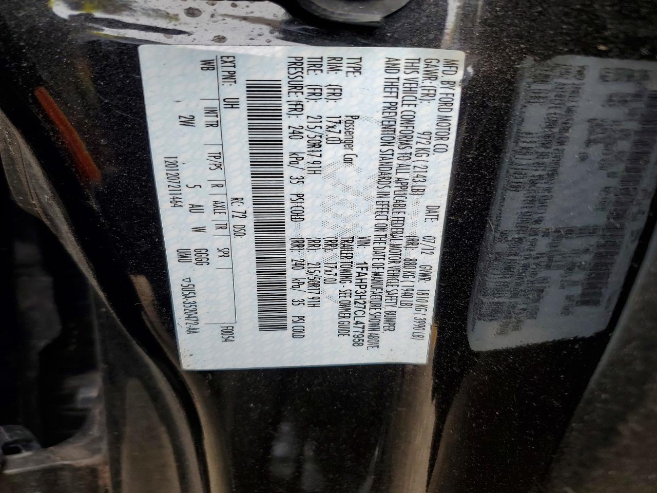 2012 Ford Focus Sel Black vin: 1FAHP3H27CL477958