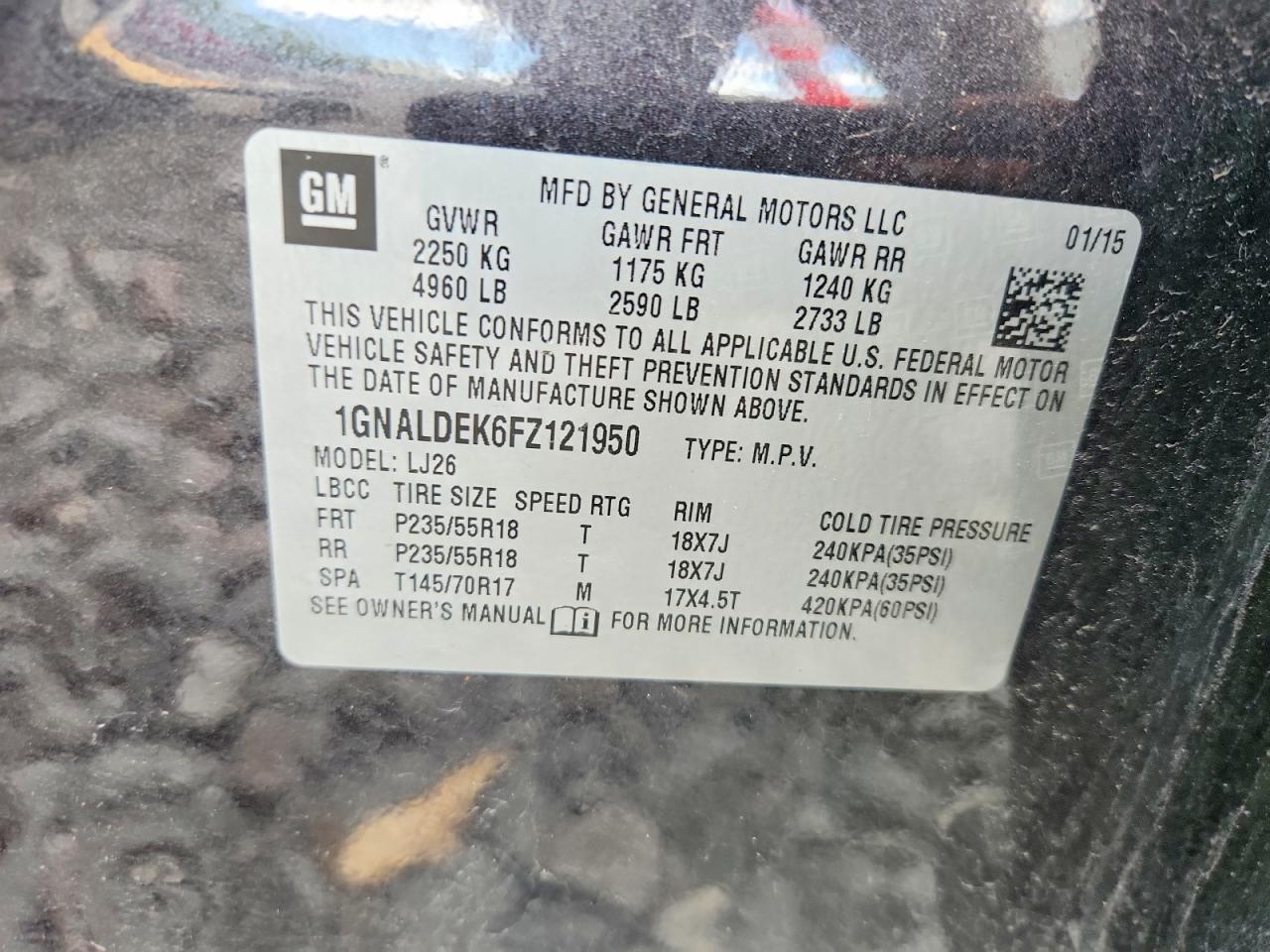 2015 Chevrolet Equinox Ltz Black vin: 1GNALDEK6FZ121950