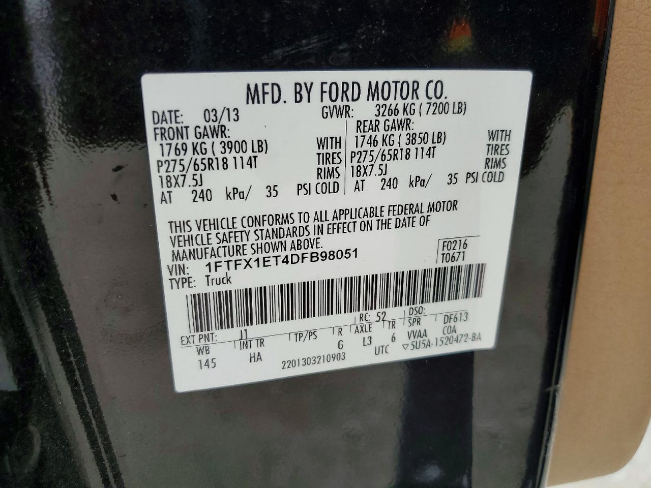 2013 Ford F150 Super Cab Черный vin: 1FTFX1ET4DFB98051