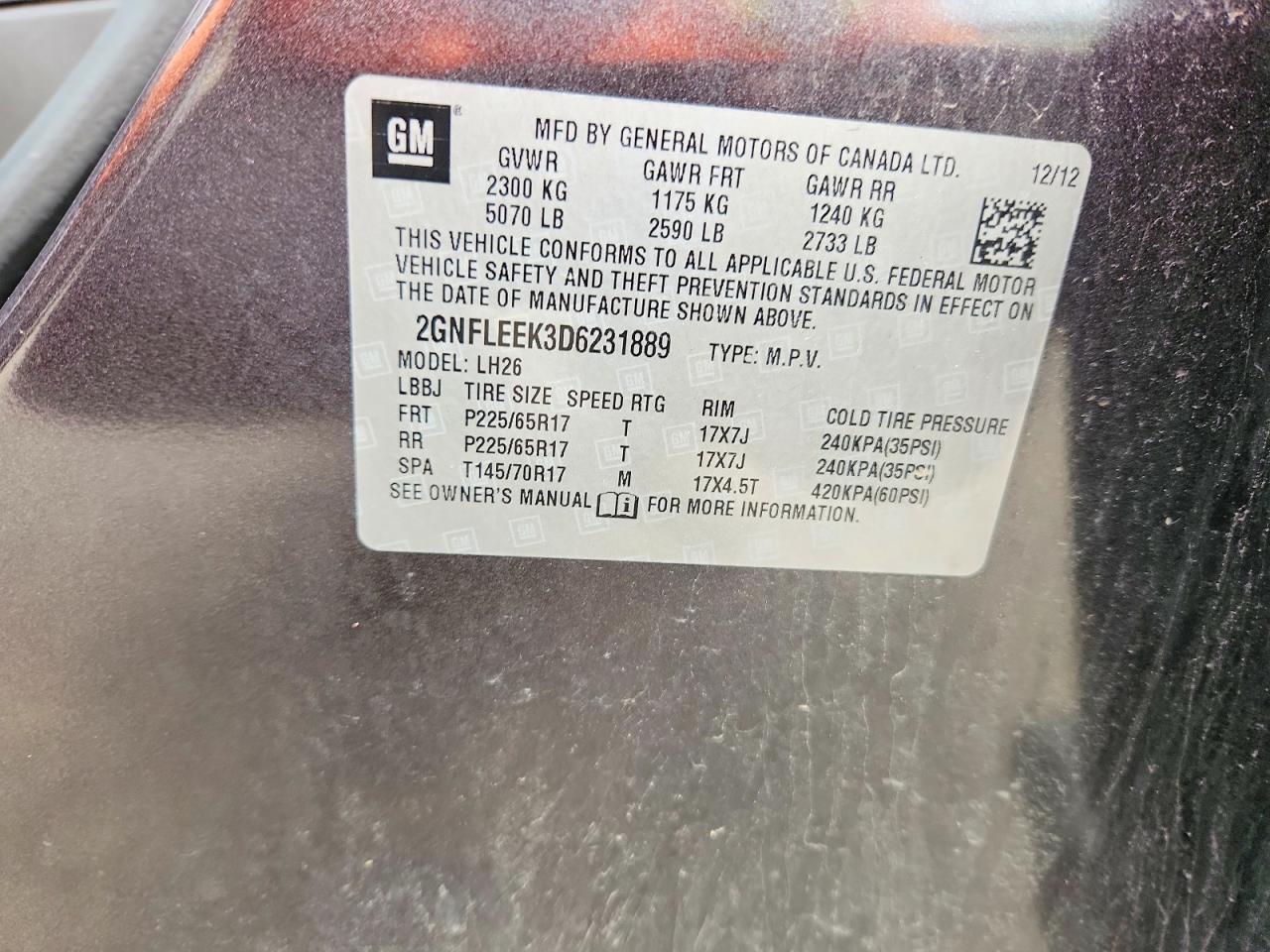 2013 Chevrolet Equinox Lt Угольный vin: 2GNFLEEK3D6231889