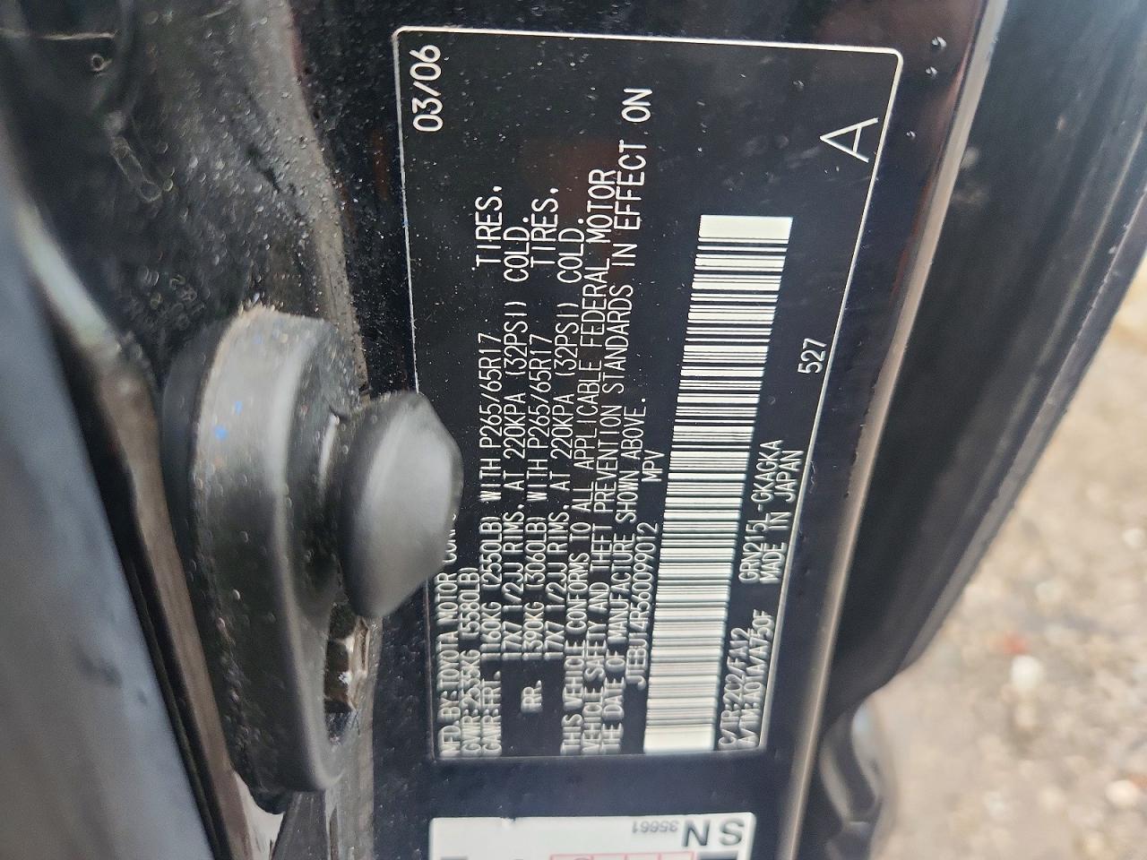 2006 Toyota 4runner Sr5 Black vin: JTEBU14R560099012
