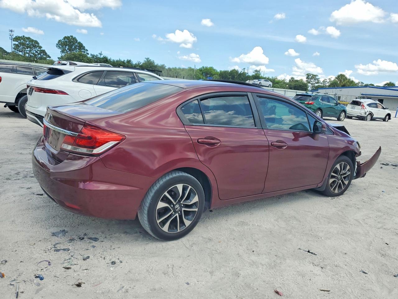 2013 Honda Civic Lx Burgundy vin: 2HGFB2E51DH017154