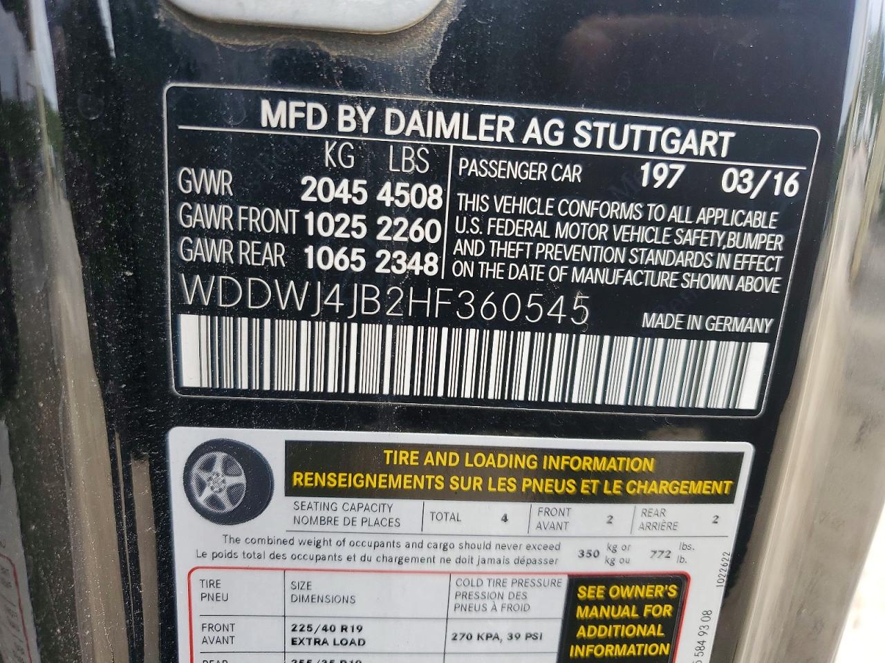 2017 Mercedes-benz C 300 Черный vin: WDDWJ4JB2HF360545