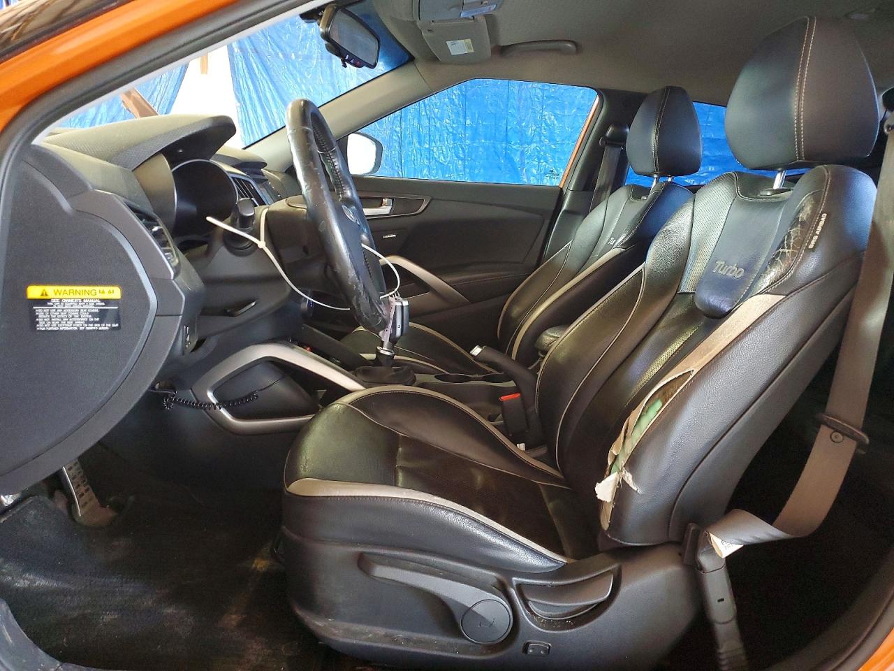 2013 Hyundai Veloster Turbo Orange vin: KMHTC6AE7DU143328