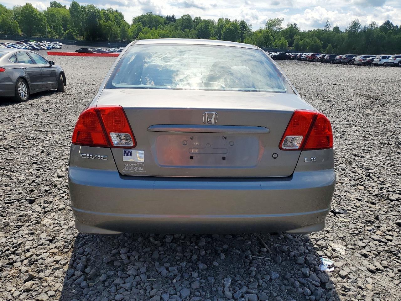 2005 Honda Civic Lx Серый vin: JHMES165X5S006715