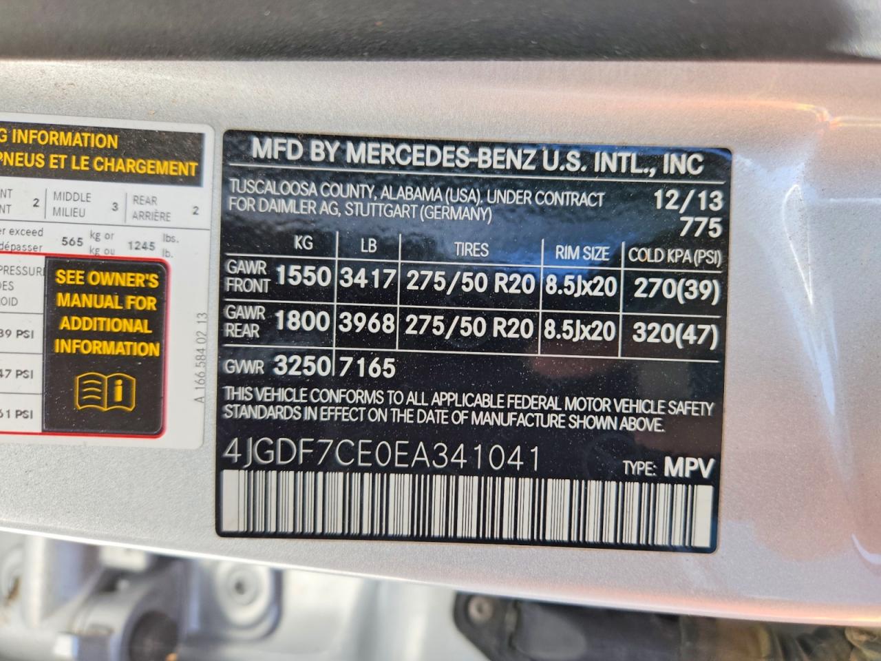 2014 Mercedes-benz Gl 450 4matic Серебряный vin: 4JGDF7CE0EA341041