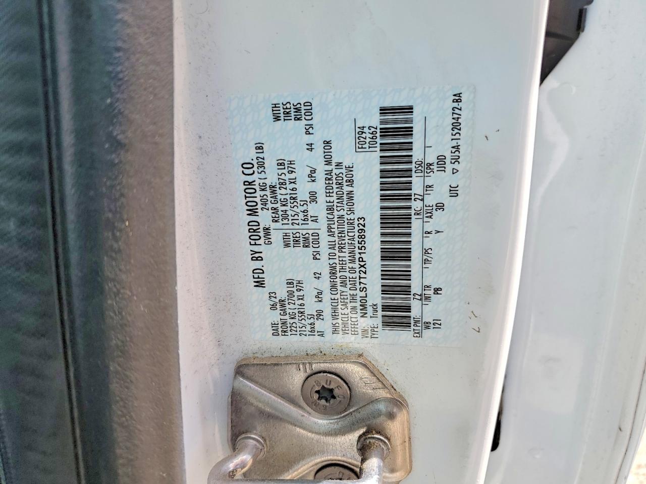 2023 Ford Transit Connect Xlt White vin: NM0LS7T2XP1558923