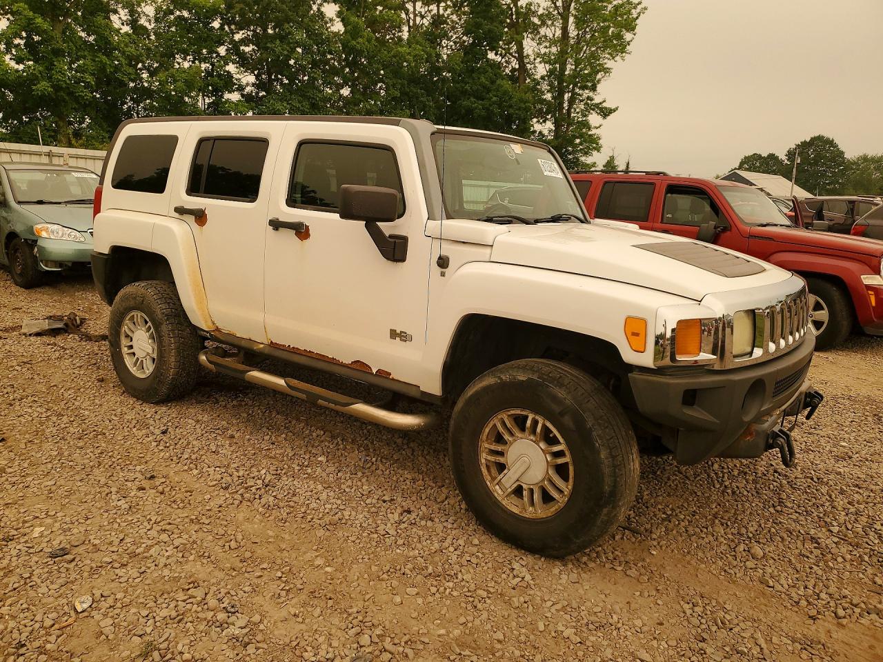 2007 Hummer H3 White vin: 5GTDN13E778203648