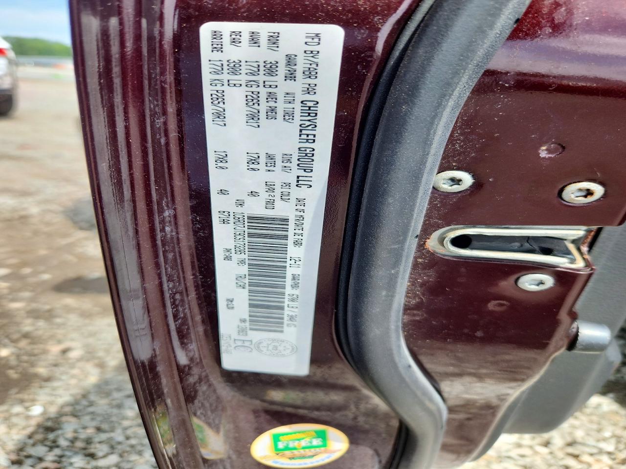 2012 Dodge Ram 1500 Laramie Maroon vin: 1C6RD7JT9CS173285