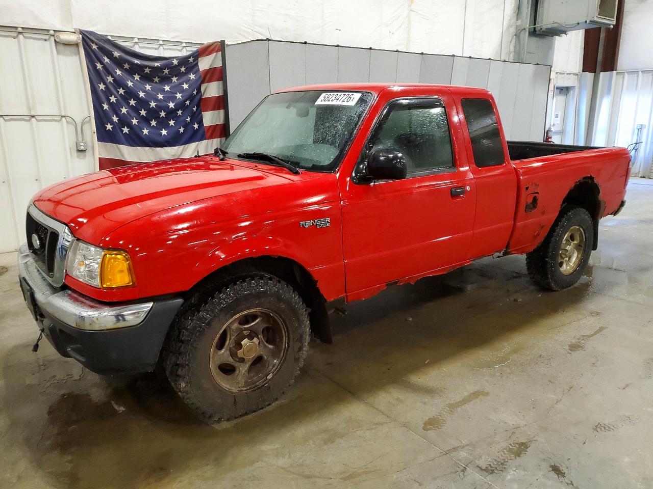 2004 Ford Ranger Super Cab Red vin: 1FTZR45E64PB38776