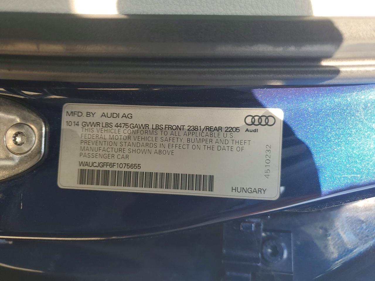 2015 Audi A3 Premium Plus Blue vin: WAUCJGFF6F1075655